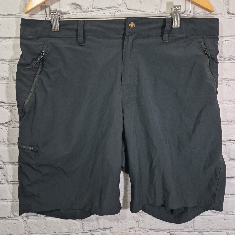 Columbia Quick Dry Hiking Shorts Mens 38 Black Zip Tech Pockets Outdoor Walking